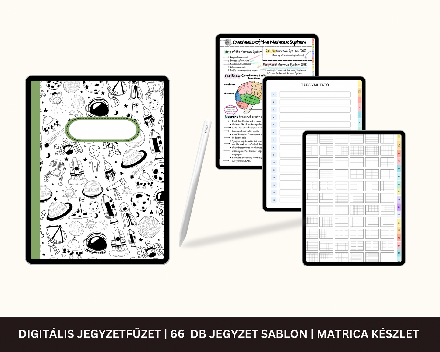 Digitális notebook | GoodNotes jegyzetfüzet, tanulói jegyzetfüzet, iPad jegyzetfüzet | Notebook Journal | GoodNotes sablon, pontozott, vonalas, rács…stb