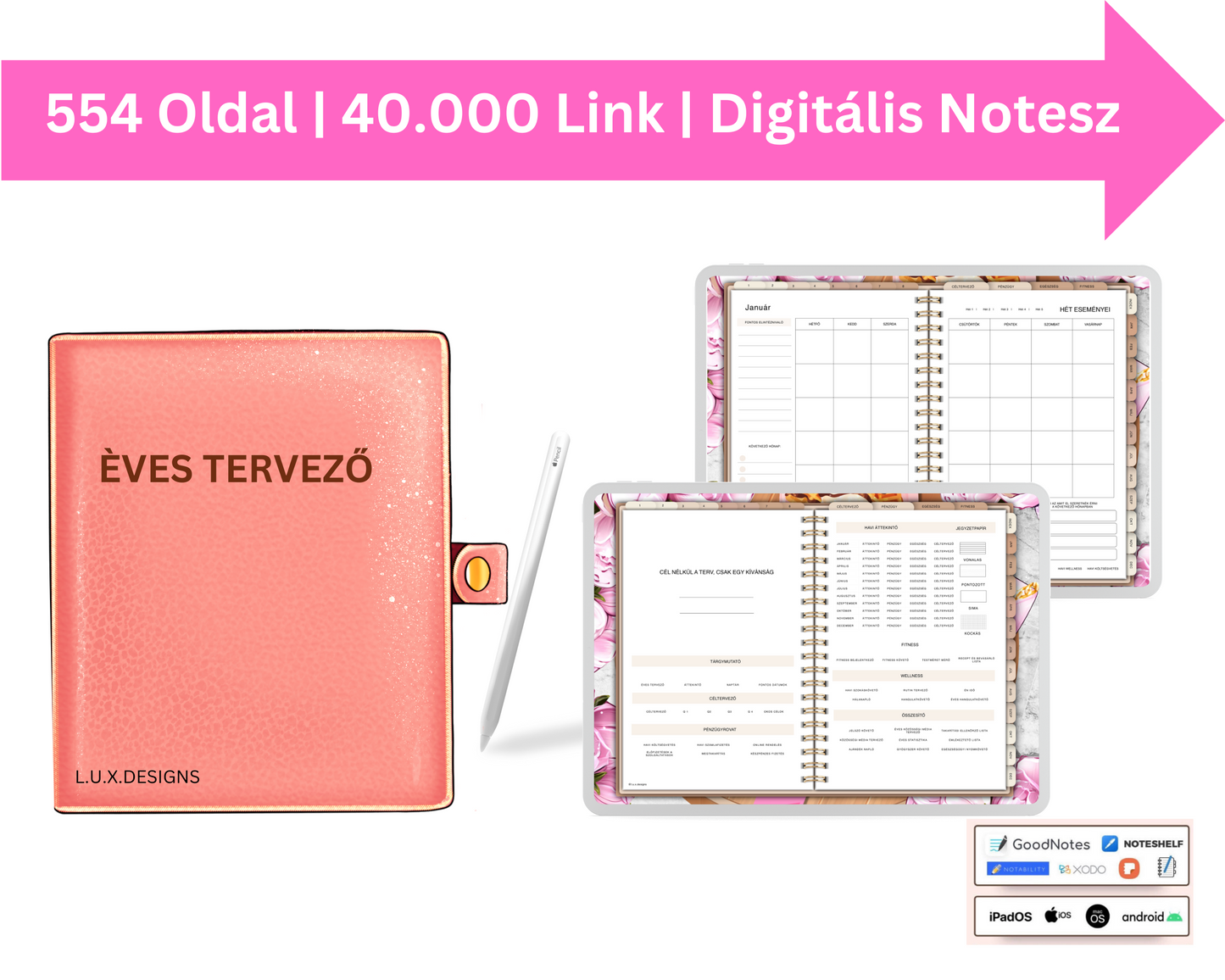 Örök Tervező, Okos Tervező, iPad Tervező, Good Notesz Tervező, Digitális Tervező