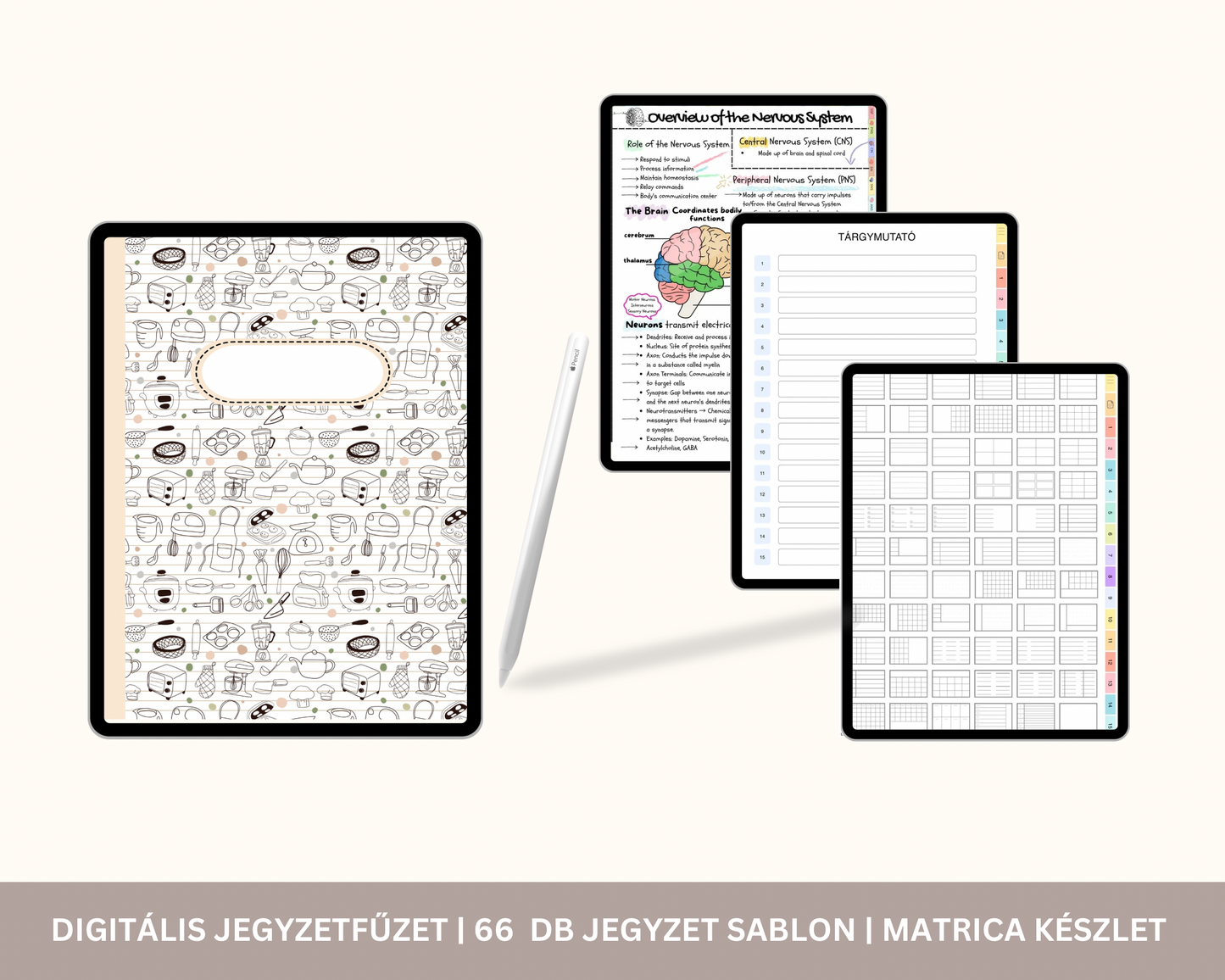 Digitális notebook | GoodNotes jegyzetfüzet, tanulói jegyzetfüzet, iPad jegyzetfüzet | Notebook Journal | GoodNotes sablon, pontozott, vonalas, rács…stb