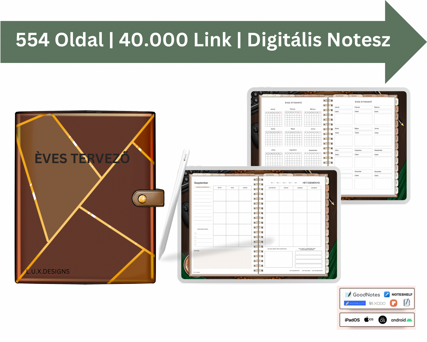 Örök Tervező, Okos Tervező, iPad Tervező, Good Notesz Tervező, Digitális Tervező