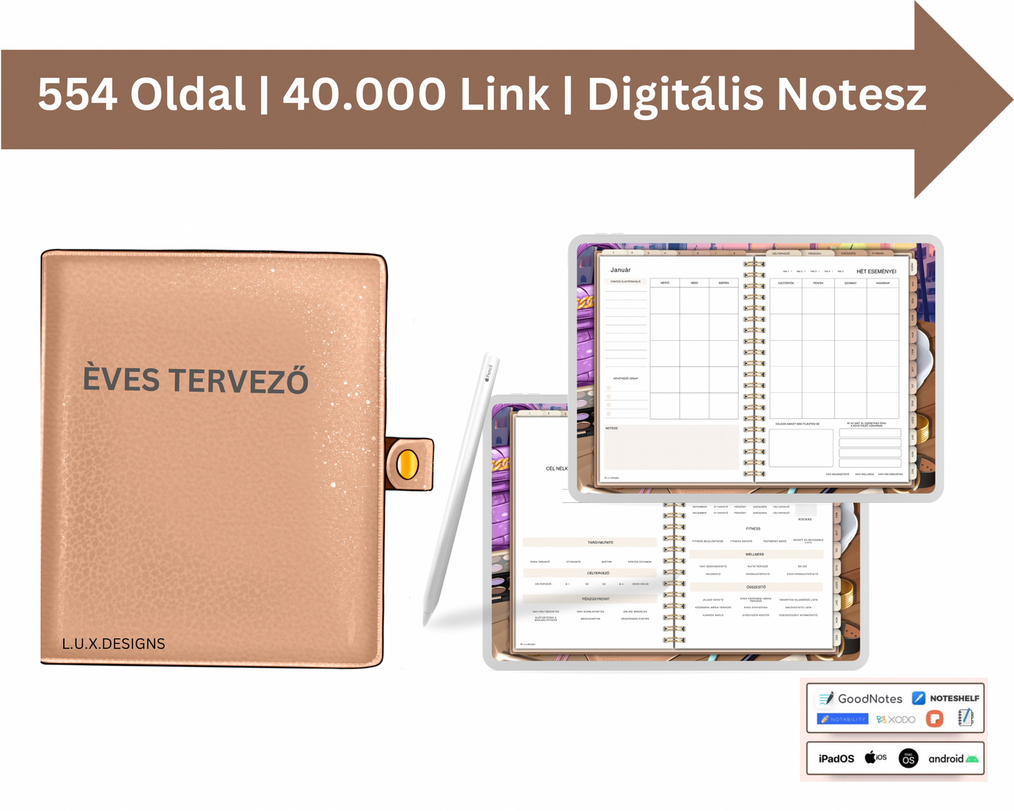 Örök Tervező, Okos Tervező, iPad Tervező, Good Notesz Tervező, Digitális Tervező