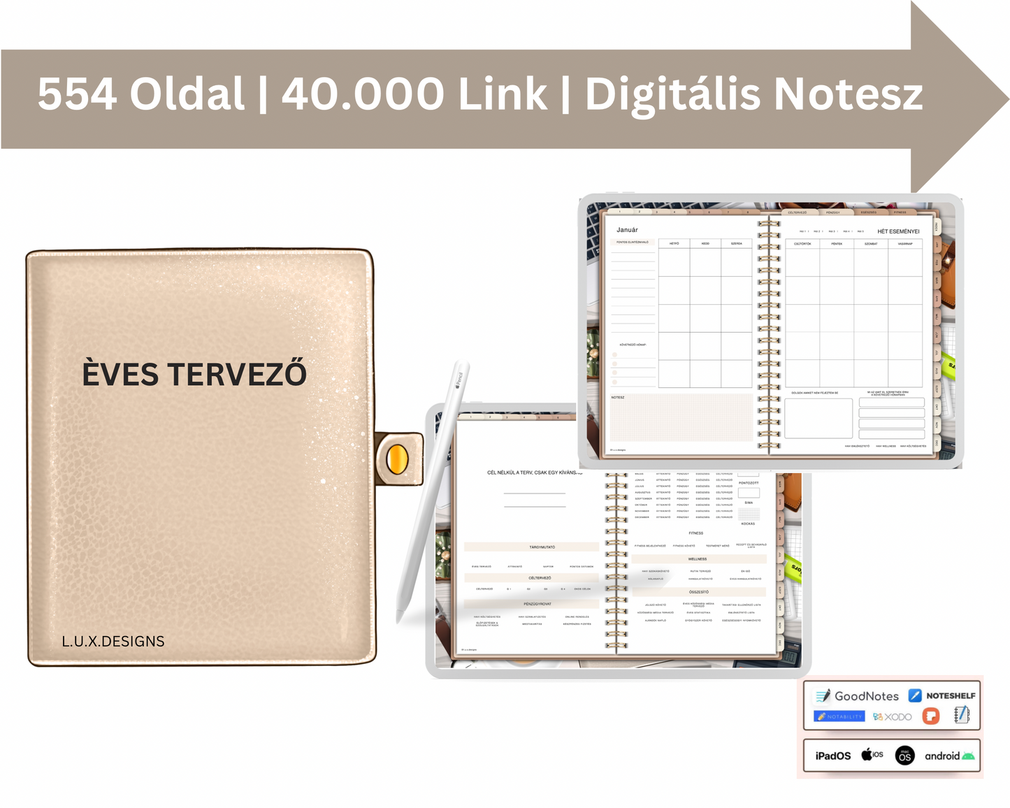Örök Tervező, Okos Tervező, iPad Tervező, Good Notesz Tervező, Digitális Tervező