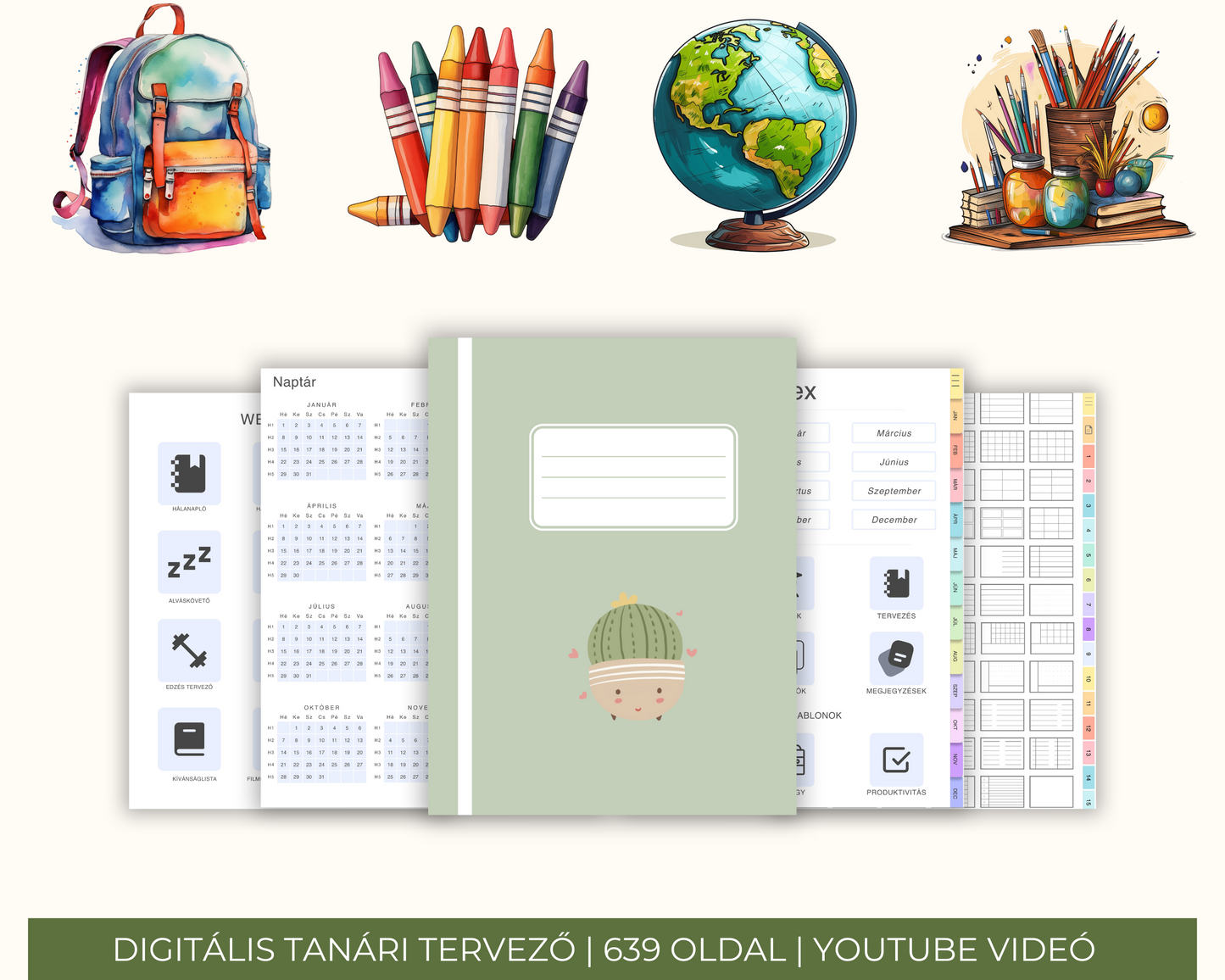 2025 Digitális Tanári Tervező | Tanulmányi Tervező | Iskolai Tervező | Goodnotes sablonoktatási iPad Tervező |
