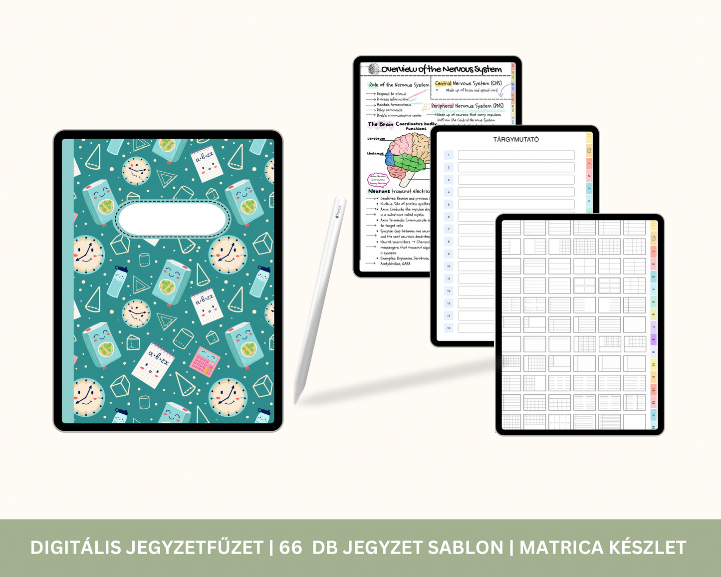 Digitális notebook | GoodNotes jegyzetfüzet, tanulói jegyzetfüzet, iPad jegyzetfüzet | Notebook Journal | GoodNotes sablon, pontozott, vonalas, rács…stb