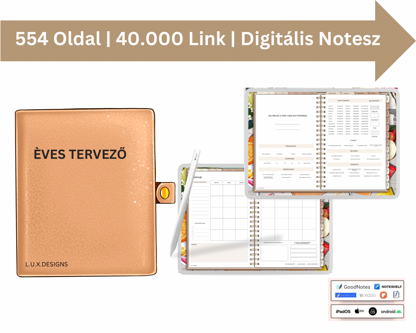 Örök Tervező, Okos Tervező, iPad Tervező, Good Notesz Tervező, Digitális Tervező