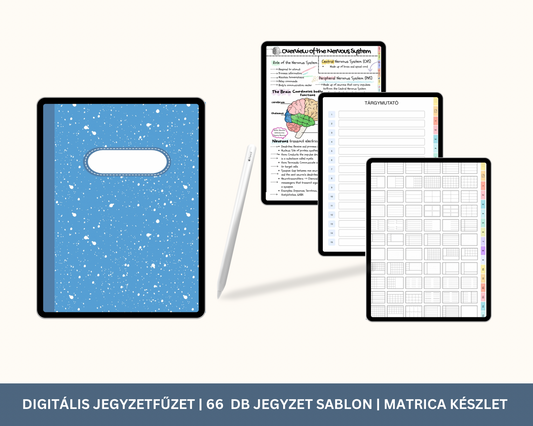 Digitális notebook | GoodNotes jegyzetfüzet, tanulói jegyzetfüzet, iPad jegyzetfüzet | Notebook Journal | GoodNotes sablon, pontozott, vonalas, rács…stb